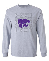 K-State Wildcats Long Sleeve Tee Shirt - Powercat Overlay