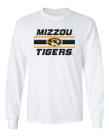 Missouri Tigers Long Sleeve Tee Shirt - Horiz Stripe Mizzou Tigers