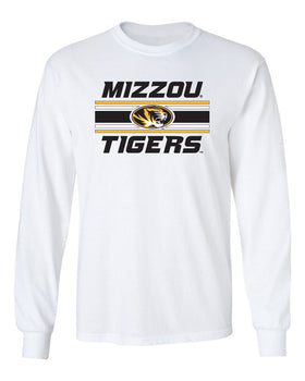Missouri Tigers Long Sleeve Tee Shirt - Horiz Stripe Mizzou Tigers