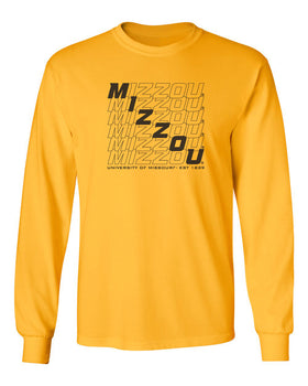 Missouri Tigers Long Sleeve Tee Shirt - Mizzou Diagonal Echo
