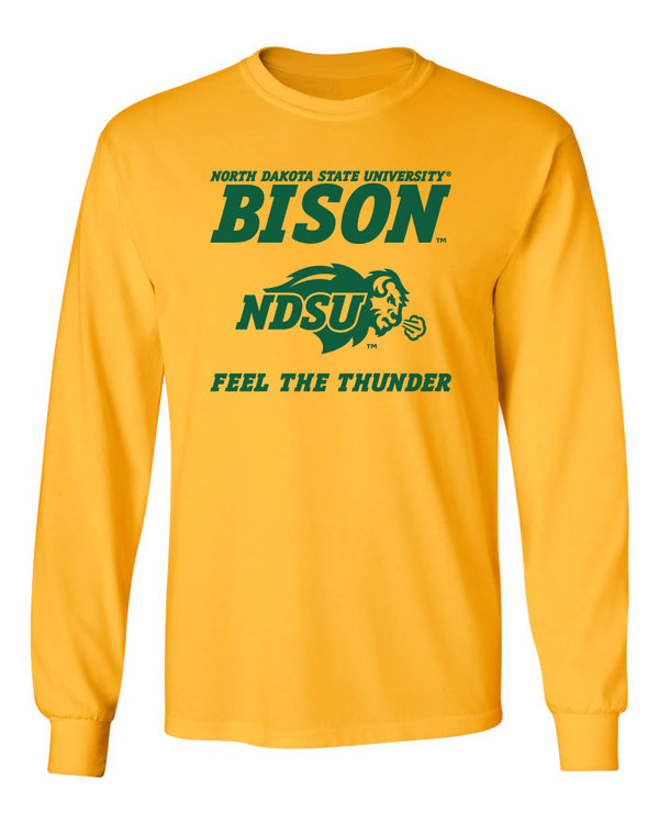 NDSU Bison Long Sleeve Tee Shirt - NDSU Bison Feel The Thunder