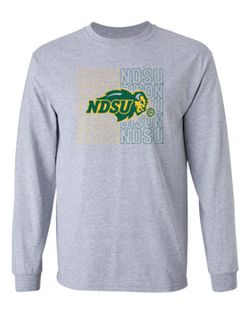 NDSU Bison Long Sleeve Tee Shirt - NDSU Bison Logo Overlay