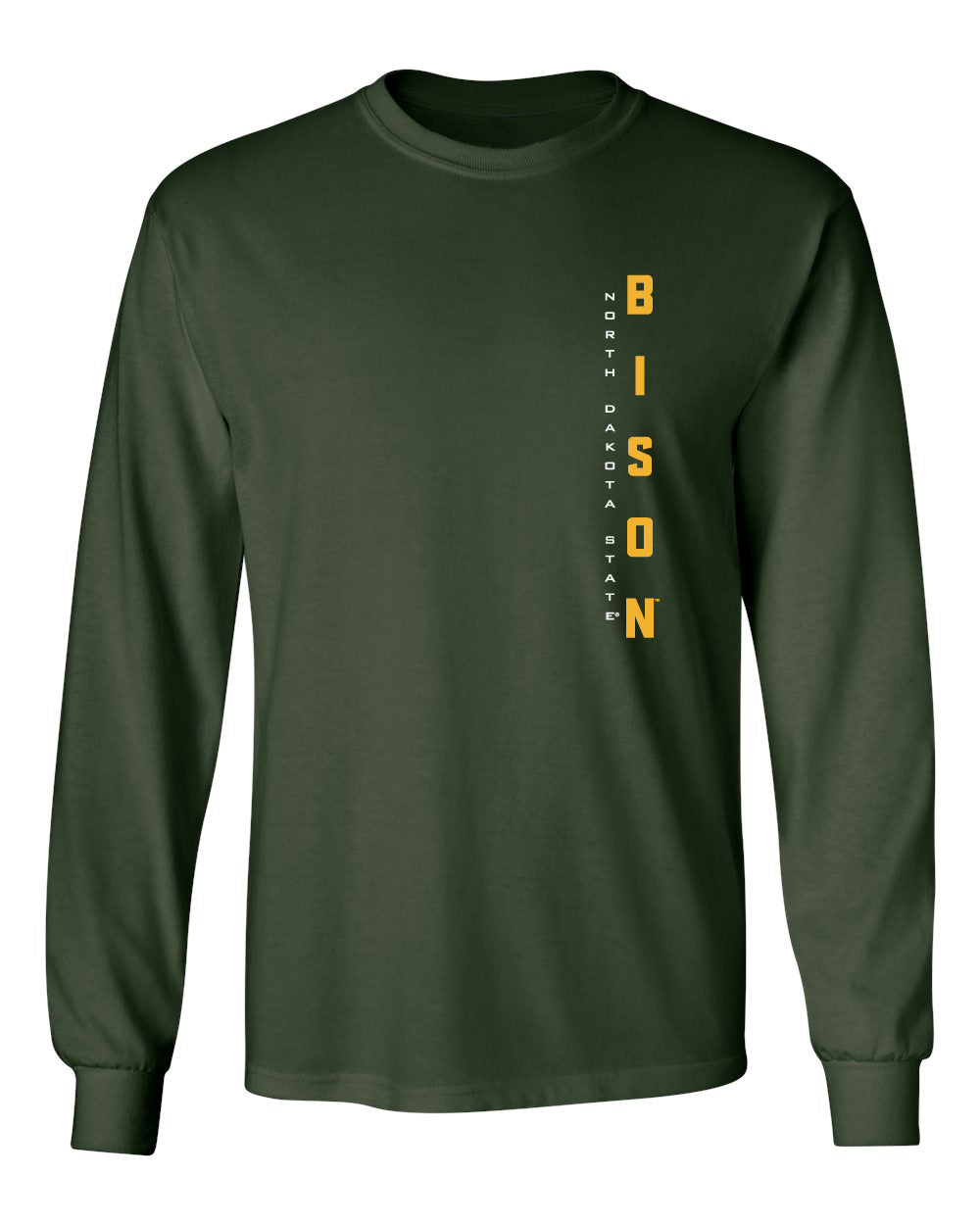 NDSU Bison Long Sleeve Tee Shirt - Vertical NDSU Bison