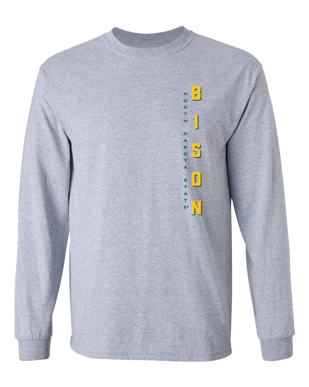 NDSU Bison Long Sleeve Tee Shirt - Vertical BISON