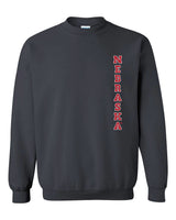 Nebraska Cornhuskers Vertical "NEBRASKA" Crewneck Sweatshirt