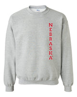 Nebraska Cornhuskers Vertical "NEBRASKA" Crewneck Sweatshirt