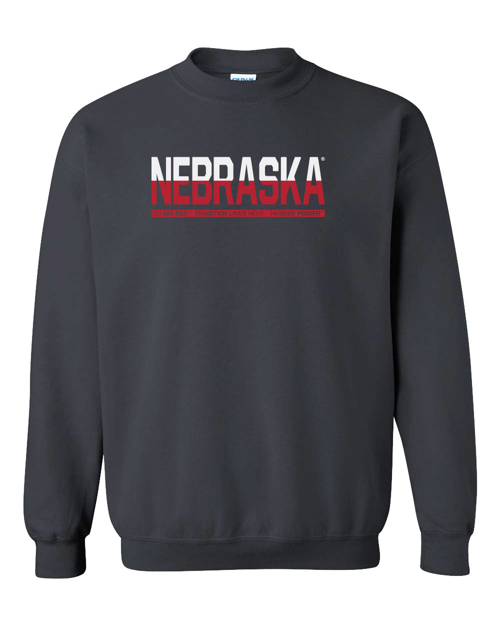 Nebraska Cornhuskers ½ & ½ "NEBRASKA" Crewneck Sweatshirt