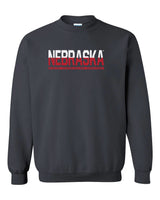 Nebraska Cornhuskers ½ & ½ "NEBRASKA" Crewneck Sweatshirt