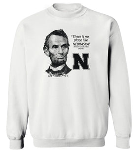 Nebraska Huskers Crewneck Sweatshirt - Abe Lincoln No Place Like