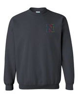 Nebraska Rainbow Outline N Crewneck Sweatshirt