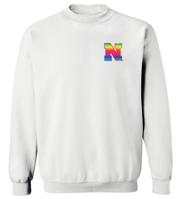 Nebraska Huskers Crewneck Sweatshirt - Rainbow N