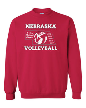 Nebraska Volleyball 5-Time National Champions Crewneck Sweatshirt