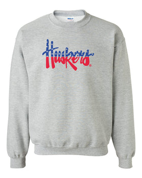 Nebraska Sweatshirt Red White And Blue Script Huskers