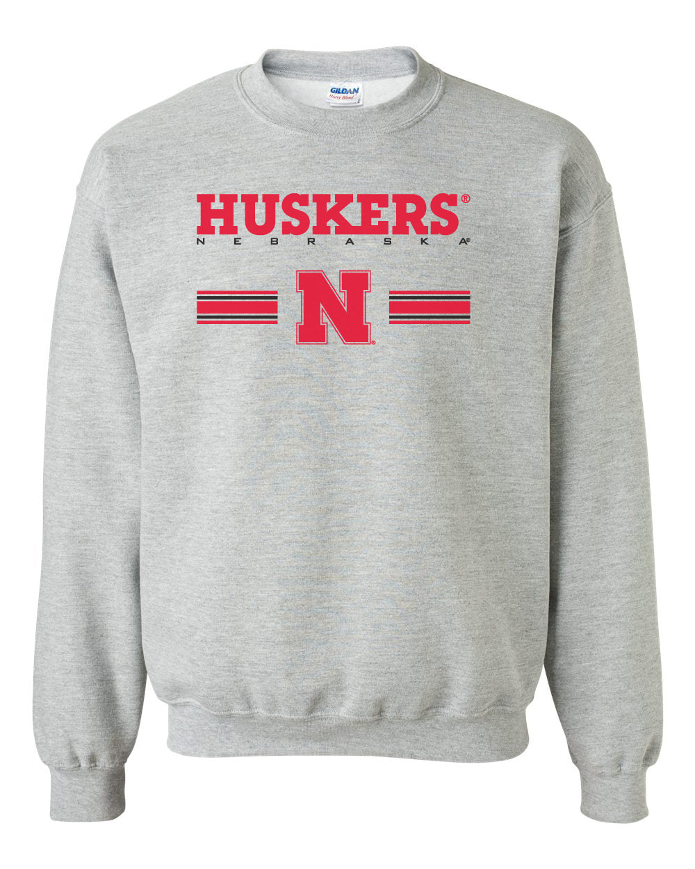 Nebraska Husker Crewneck Sweatshirt - HUSKERS Stripe N