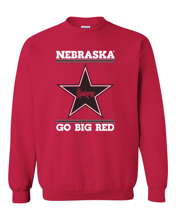 Nebraska Husker Sweatshirt Crewneck - Star Huskers GO BIG RED