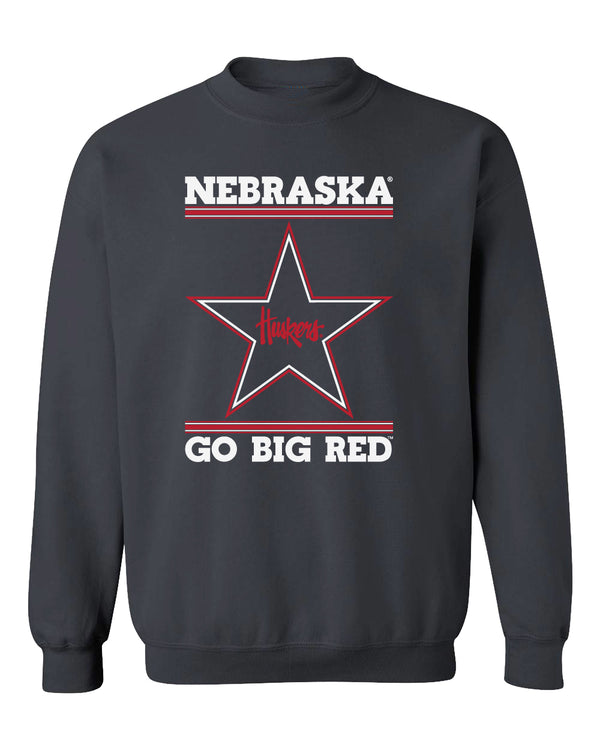 Nebraska Husker Sweatshirt Crewneck - Star Huskers GO BIG RED