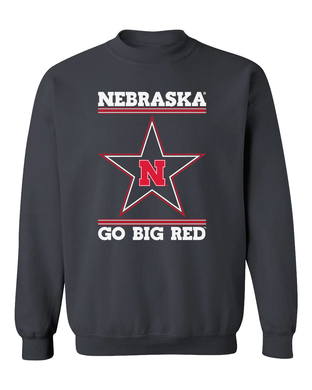 Nebraska Husker Sweatshirt Crewneck - Star N GO BIG RED