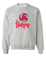 Nebraska Huskers Crewneck Sweatshirt - Nebraska Volleyball Legacy Script Huskers