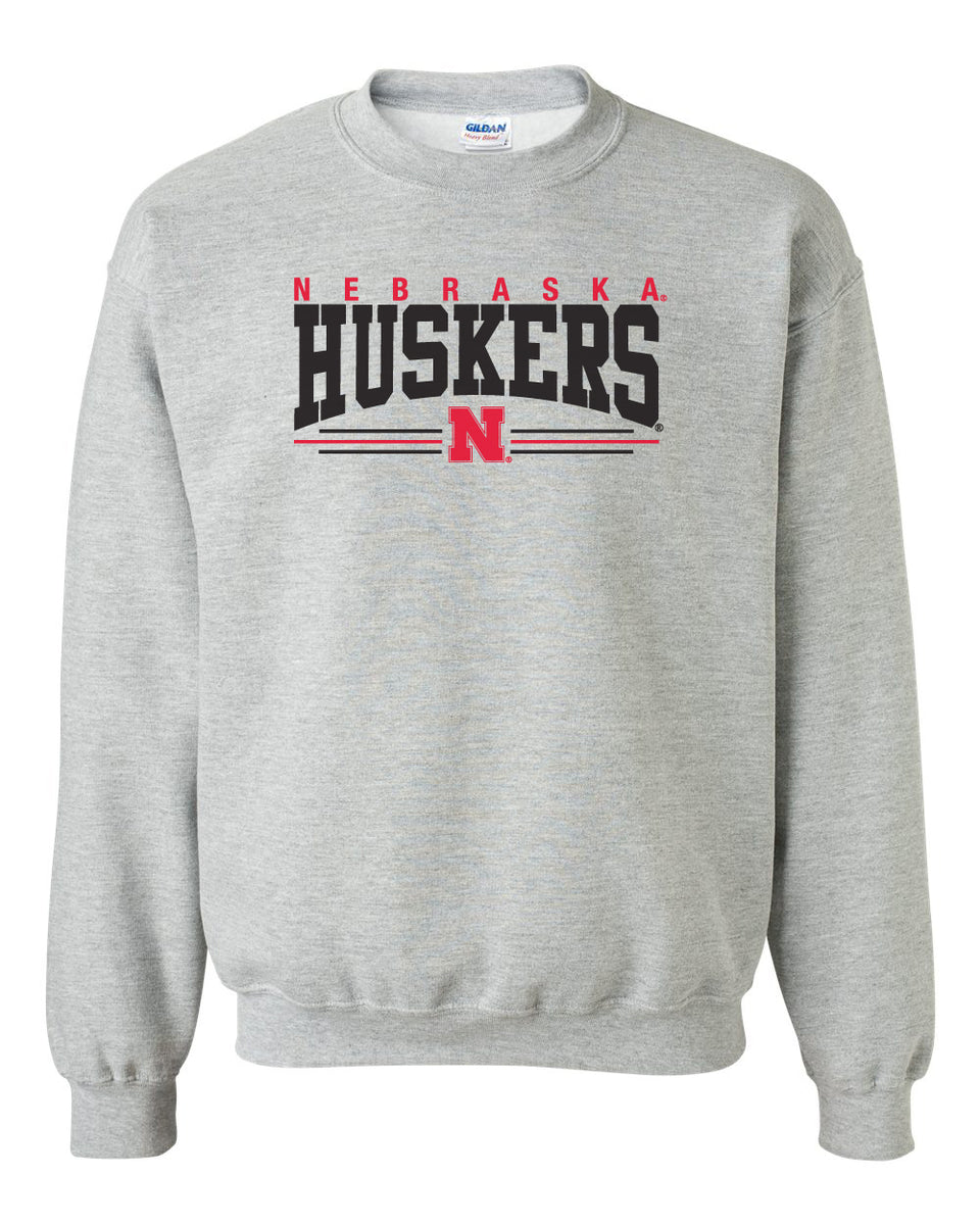 Nebraska Huskers Crewneck Sweatshirt - Nebraska Huskers Stripe N ...