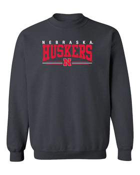 Nebraska Huskers Crewneck Sweatshirt - Nebraska Huskers Stripe N