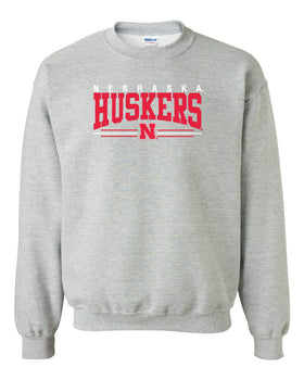Nebraska Huskers Crewneck Sweatshirt - Nebraska Huskers Stripe N