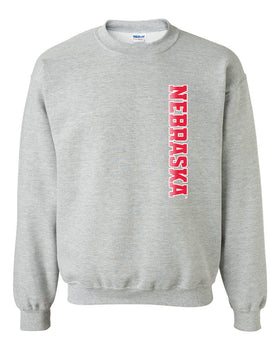 Nebraska Huskers Crewneck Sweatshirt - Vertical Nebraska Red & White Fade