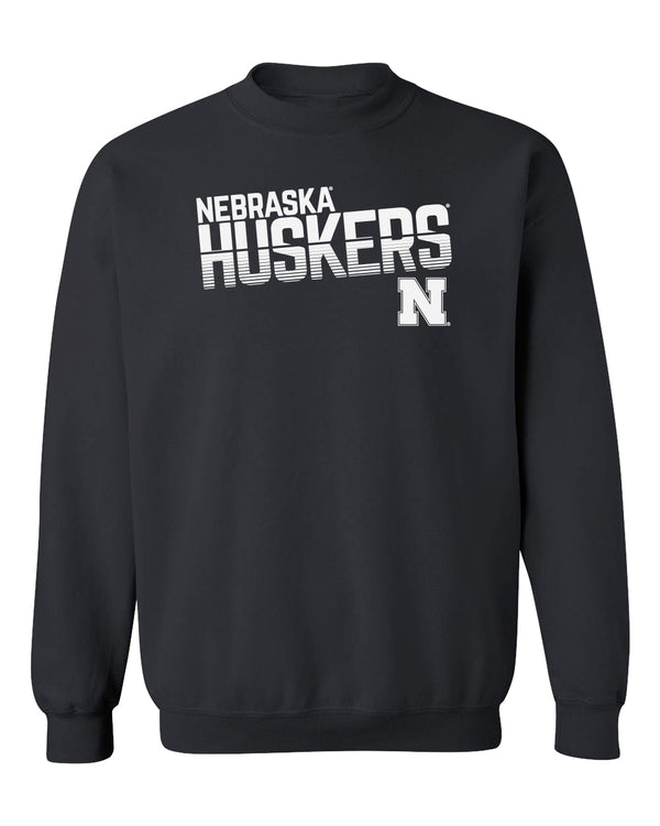 Nebraska Huskers Crewneck Sweatshirt - Huskers Stripe Fade