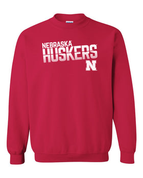 Nebraska Huskers Crewneck Sweatshirt - Huskers Stripe Fade