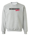 Nebraska Huskers Crewneck Sweatshirt - Script Huskers Overlap Nebraska