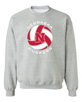 Nebraska Huskers Crewneck Sweatshirt - Huskers Volleyball Block N
