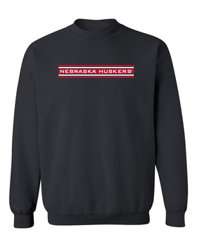 Nebraska Huskers Crewneck Sweatshirt - Nebraska Huskers Horiz Stripe