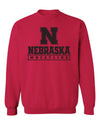Nebraska Huskers Crewneck Sweatshirt - Nebraska Wrestling Black Ink