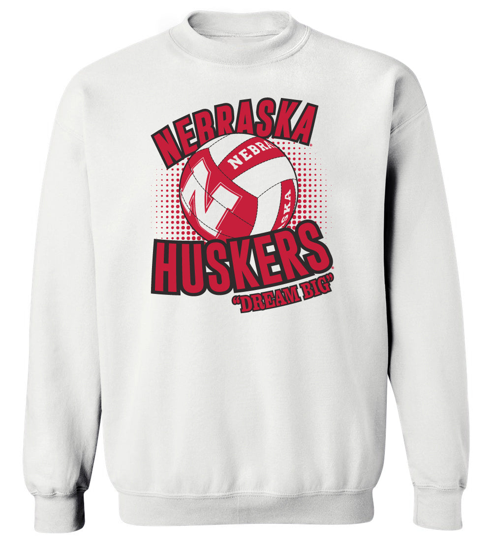 Nebraska Huskers Crewneck Sweatshirt - Huskers Volleyball Dream Big