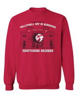 Nebraska Huskers Crewneck Sweatshirt - Volleyball Day in Nebraska