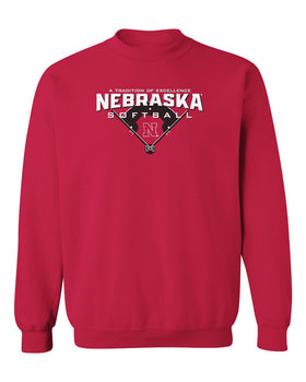 Nebraska Huskers Crewneck Sweatshirt - Nebraska Softball Tradition of Excellence