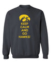 Iowa Hawkeyes Crewneck Sweatshirt - Keep Calm and Go Hawks