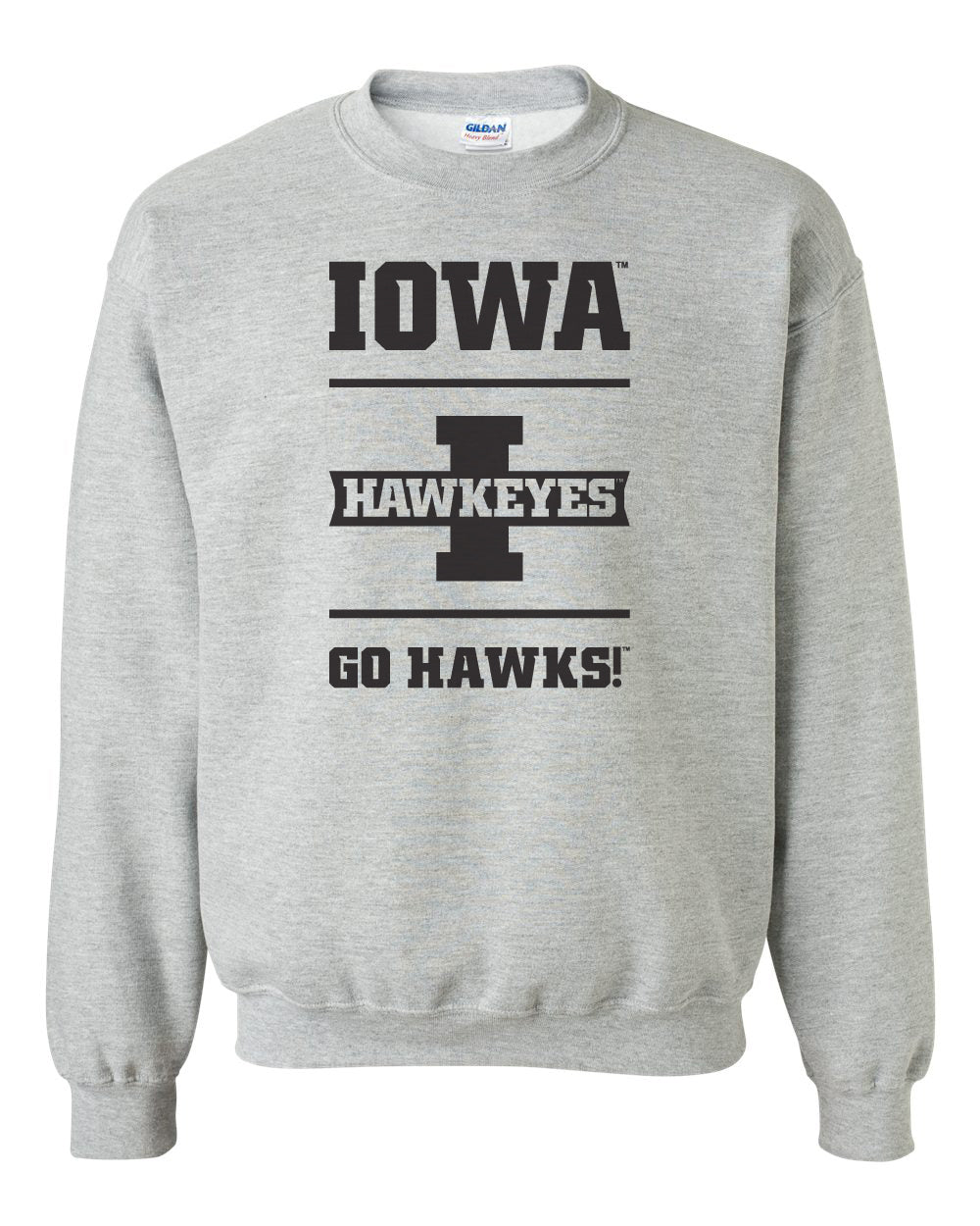 Iowa Hawkeyes Crewneck Sweatshirt Iowa Hawkeyes Go Hawks CornBorn Apparel