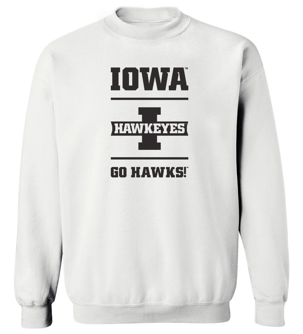 Iowa Hawkeyes Crewneck Sweatshirt - Iowa Hawkeyes Go Hawks