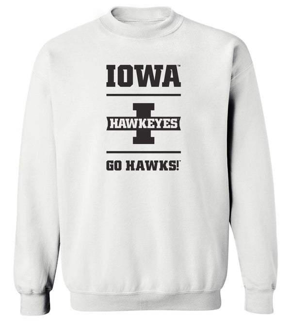 Iowa Hawkeyes Crewneck Sweatshirt - Iowa Hawkeyes Go Hawks