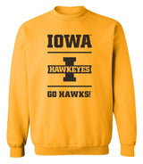Iowa Hawkeyes Crewneck Sweatshirt - Iowa Hawkeyes - Go Hawks