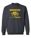 Iowa Hawkeyes Crewneck Sweatshirt - Hawkeyes with Oval Tigerhawk - Expect Excellence