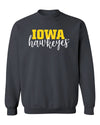Iowa Hawkeyes Crewneck Sweatshirt - Iowa Script Hawkeyes