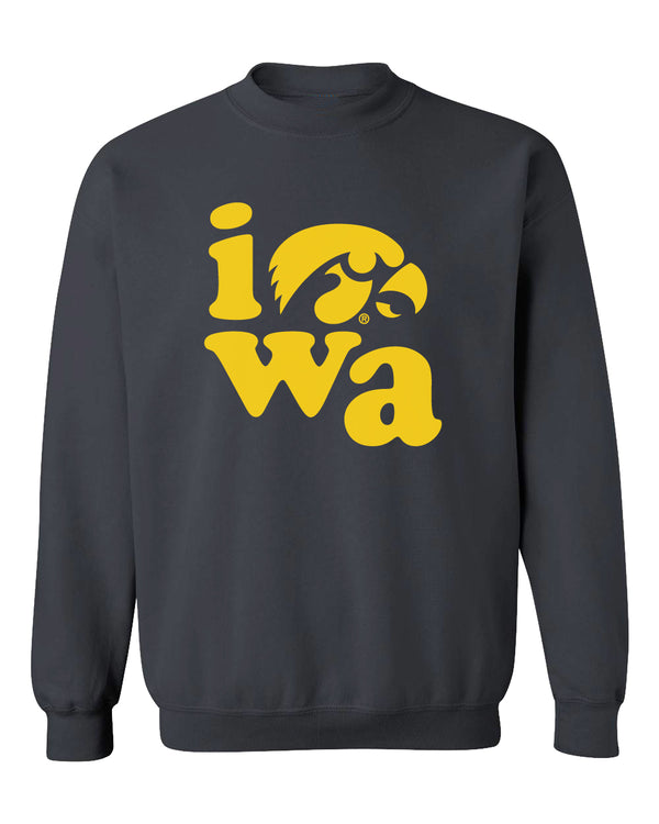 Iowa Hawkeyes Crewneck Sweatshirt - Iowa Stacked