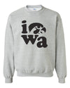 Iowa Hawkeyes Crewneck Sweatshirt - Iowa Stacked