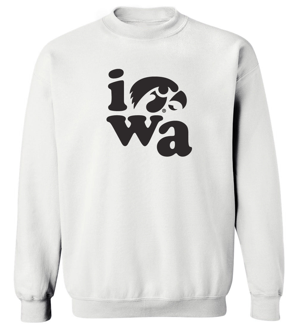 Iowa Hawkeyes Crewneck Sweatshirt - Iowa Stacked