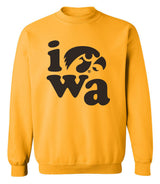 Iowa Hawkeyes Crewneck Sweatshirt - Iowa Stacked
