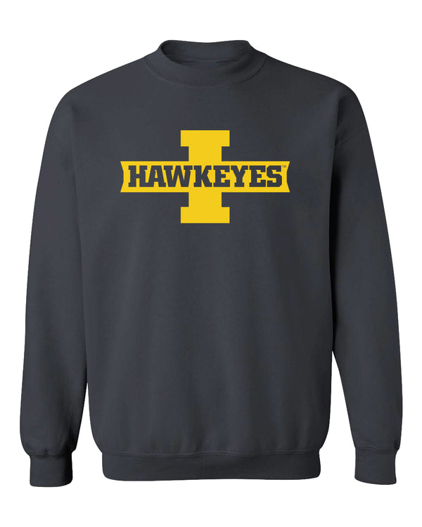 Iowa Hawkeyes Crewneck Sweatshirt - Block I with HAWKEYES