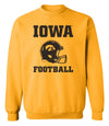 Iowa Hawkeyes Crewneck Sweatshirt - Iowa Football Helmet on Gold