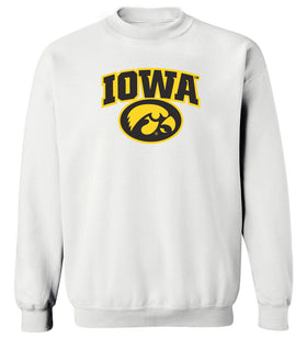 Iowa Hawkeyes Crewneck Sweatshirt - IOWA Oval Tigerhawk Logo