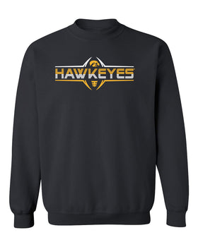 Iowa Hawkeyes Crewneck Sweatshirt - Striped HAWKEYES Football Laces